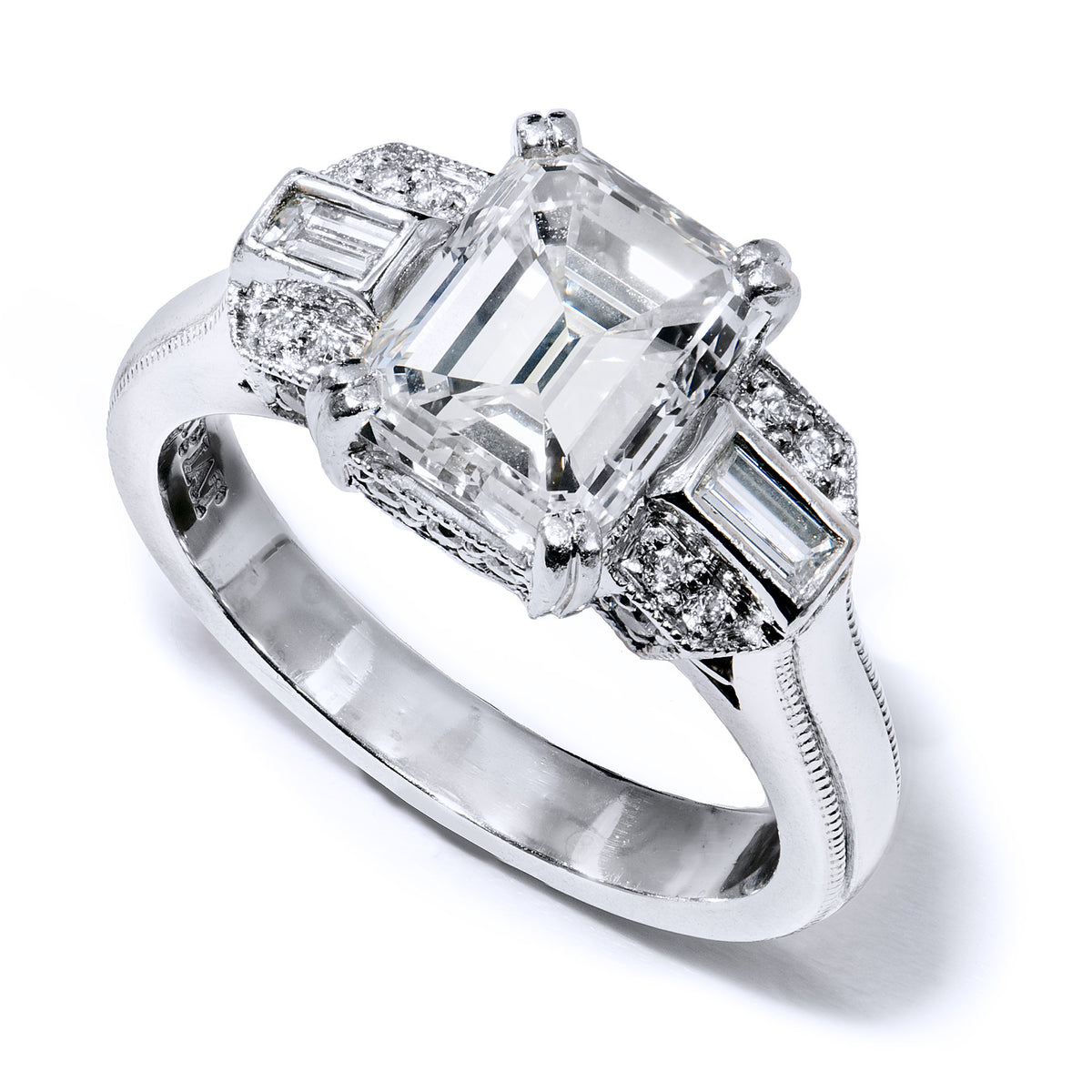 Prong And Bezel-Set Diamond Engagement Ring - Alternate View 1