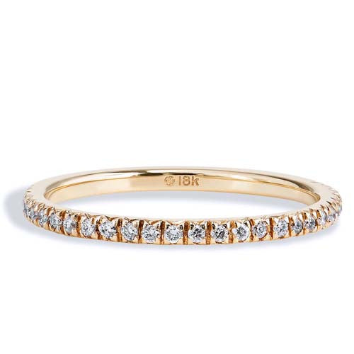 18kt Yellow Gold Pave Diamond Band Ring Rings H&H Jewels
