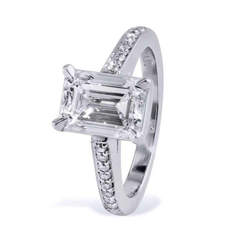 Emerald Cut Diamond Engagement Ring Rings H&H Jewels