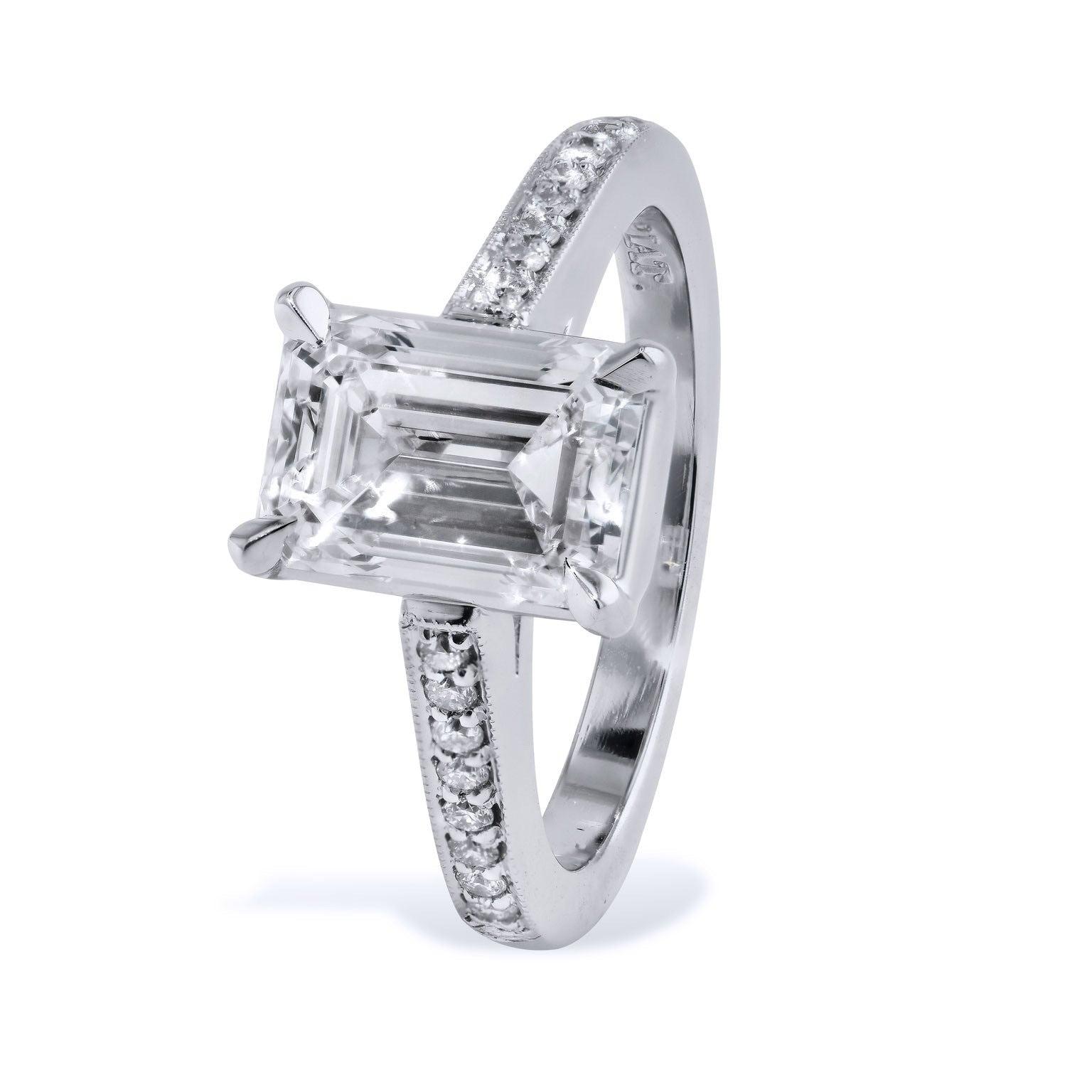 Emerald Cut Diamond Engagement Ring Rings H&amp;H Jewels