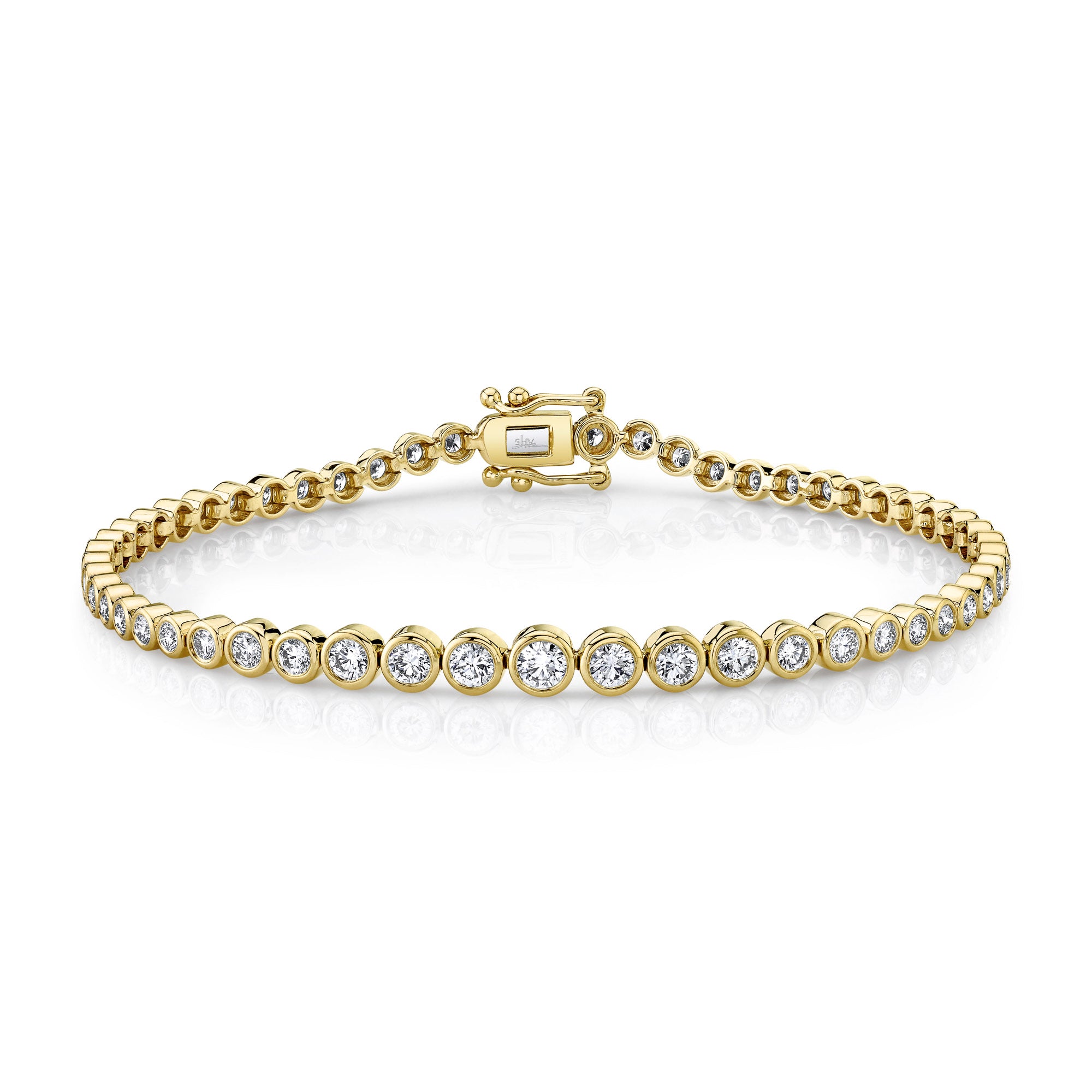 1.90ct Yellow Gold Diamond Tennis Bracelet Bracelets Gift Giving