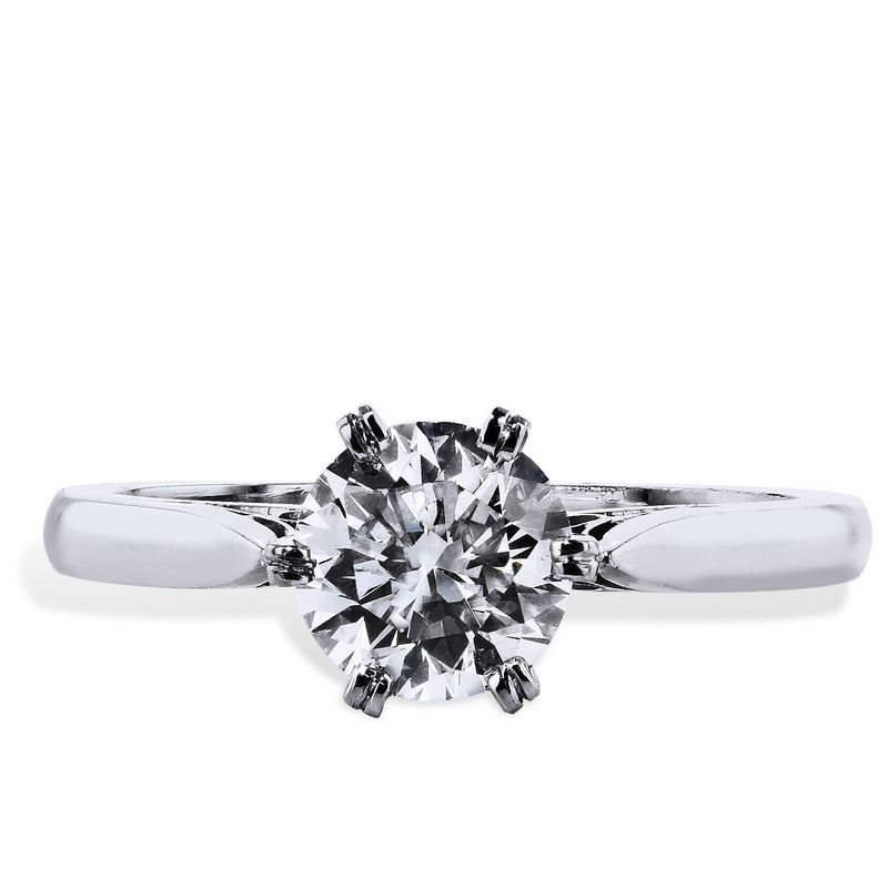 Round Brilliant Cut Diamond Solitaire Engagement Ring Rings H&H Jewels