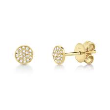 0.07ct Yellow Gold Pave Set Diamond Cluster Earrings Earrings Shy Creation