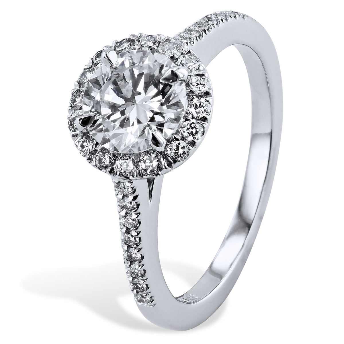 Round Brillant Cut Diamond Engagement Ring - Alternate View 1