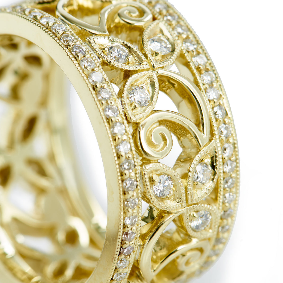 Yellow Gold And Diamond Garden Ring - Alternate View 2