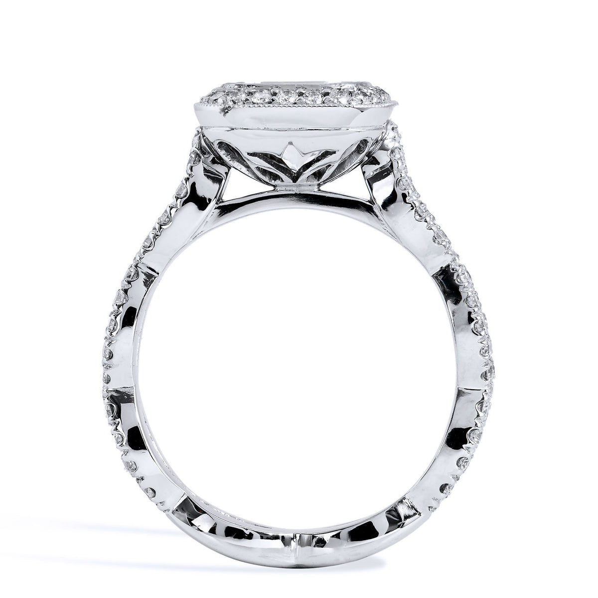 Cushion Cut Diamond Trellace Engagement Ring - Alternate View 2