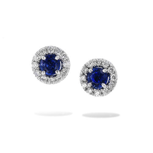 0.67 Carat Blue Sapphire Stud Earrings Earrings H&H Jewels