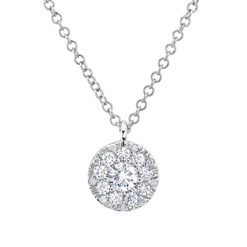 0.10ct Round Cut Diamond Cluster Pendant Necklaces H&H Jewels