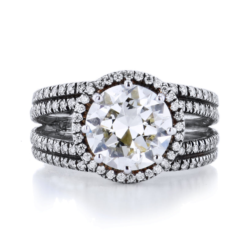 Round Diamond Split Shank Engagement Rings H&H Jewels