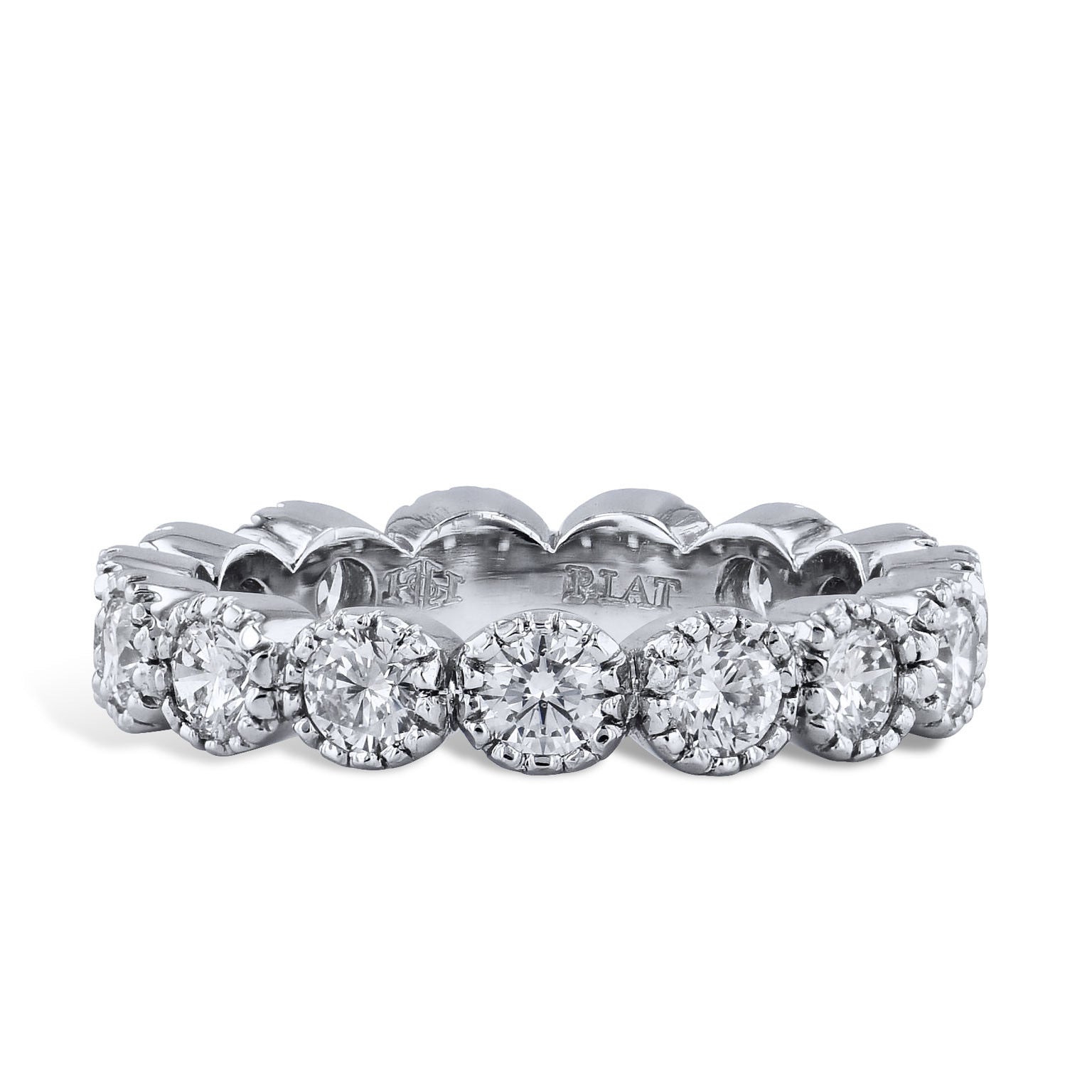 1.78 Carat Diamond Ten Prong Band Ring Rings H&amp;H Jewels