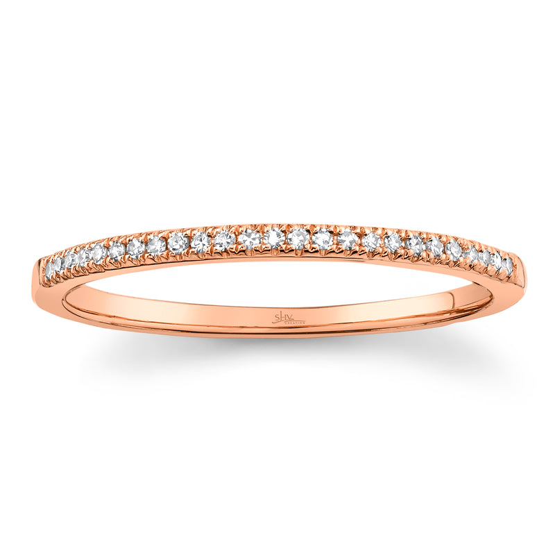 0.08ct Rose Gold Diamond Pave Band Rings Shy Creation