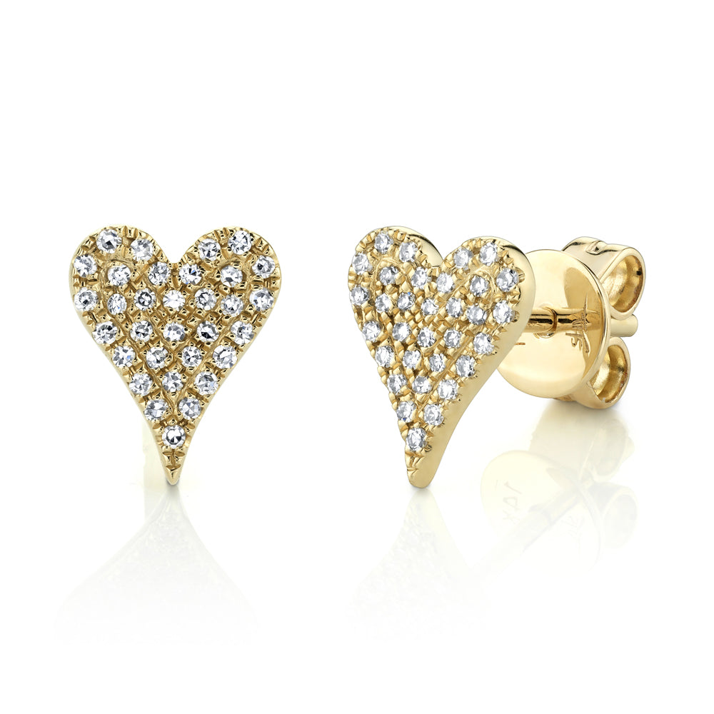 0.14ct Pave Diamond Heart Earrings Earrings Gift Giving