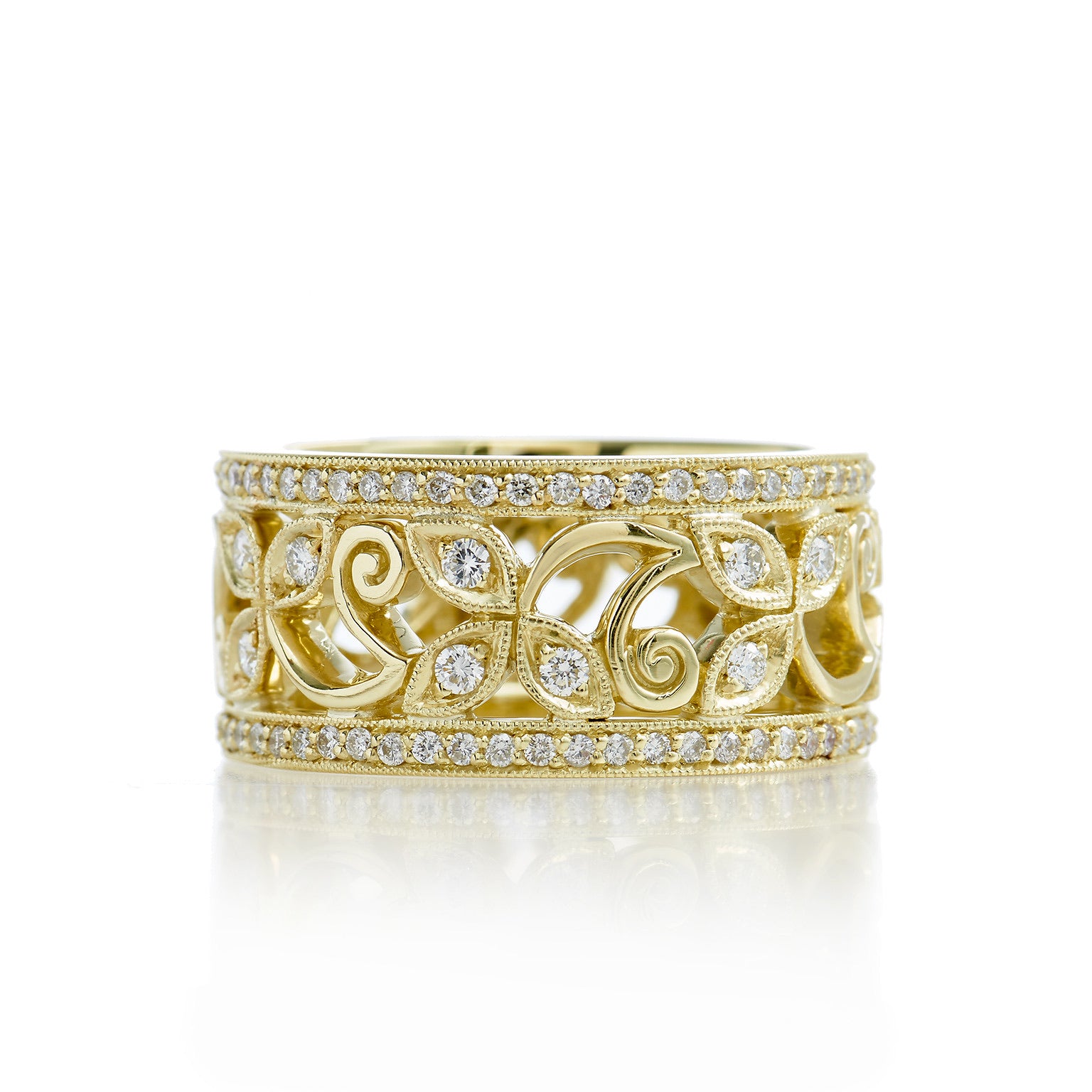 Yellow Gold And Diamond Garden Ring Rings H&amp;H Jewels
