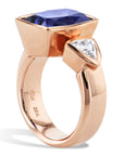 Rose Gold Blue Topaz And Diamond Ring Rings H&H Jewels