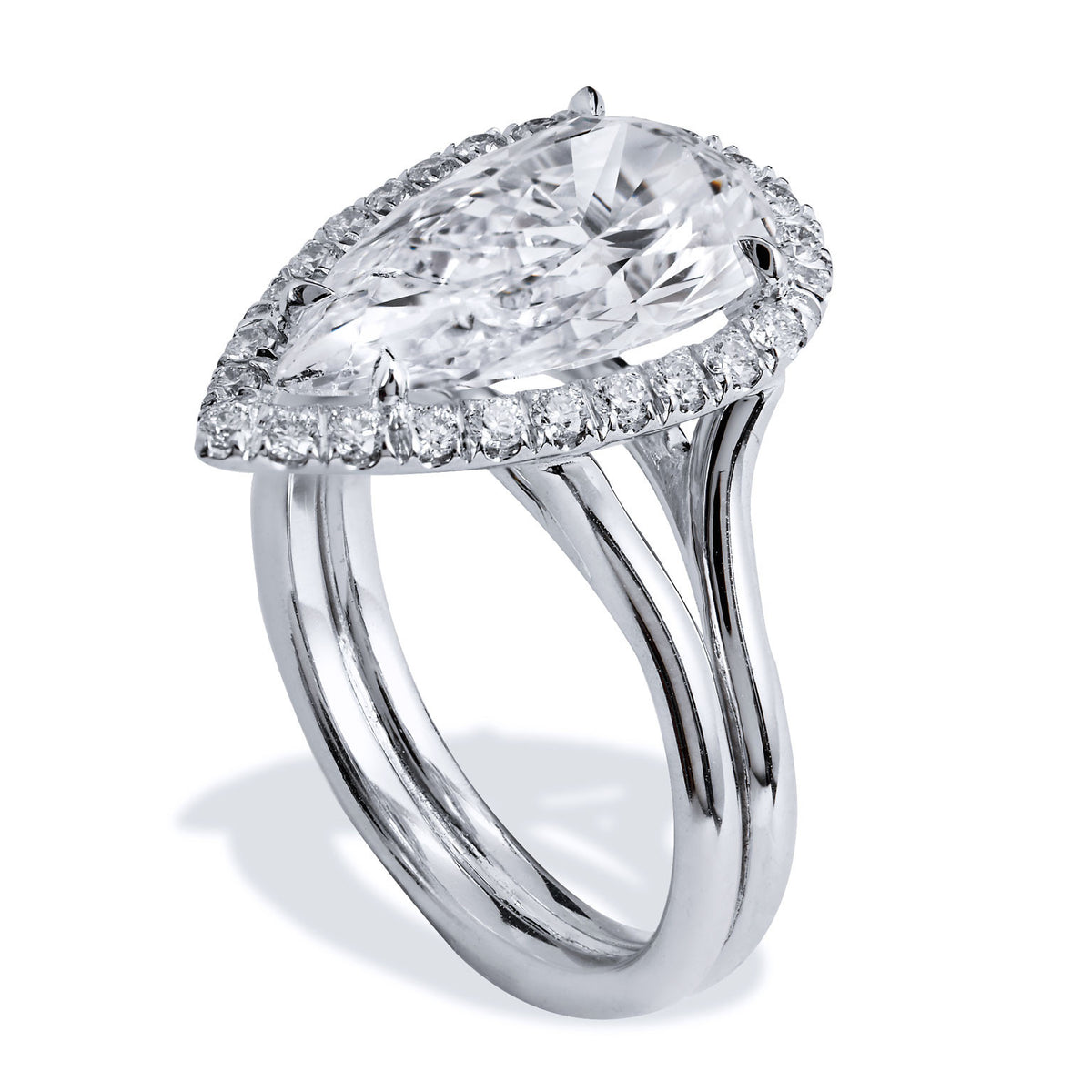 Pear Shaped Diamond Engagement Ring - Alternate View 3