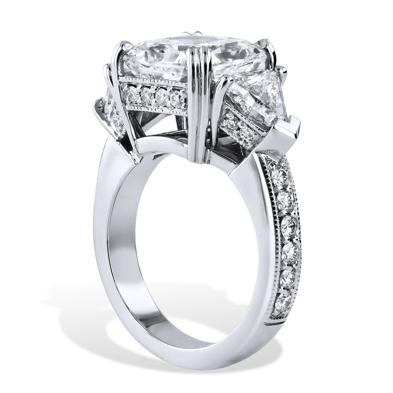Square And Trillion Diamond Engagement Ring Rings H&H Jewels