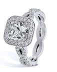 Cushion Cut Diamond Trellace Engagement Ring Rings H&H Jewels