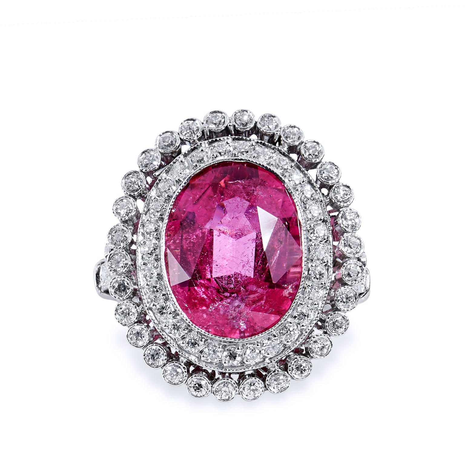 Art Deco Style Pink Tourmaline Cocktail Ring Rings Curated by H