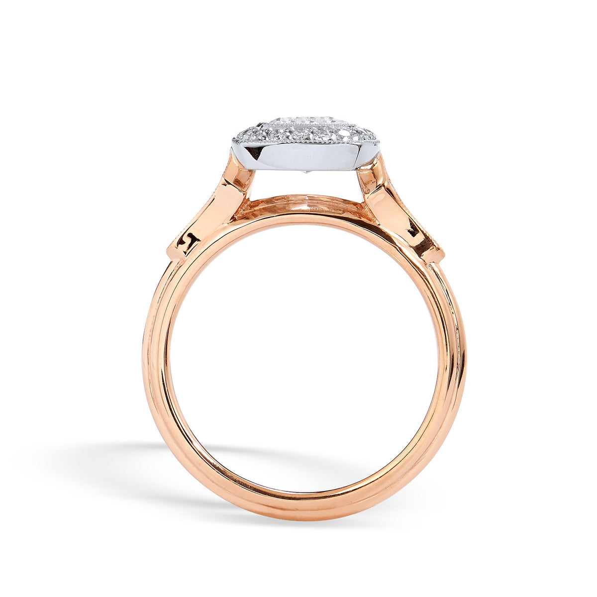Radiant Diamond And Rose Gold Engagement Ring - Alternate View 3