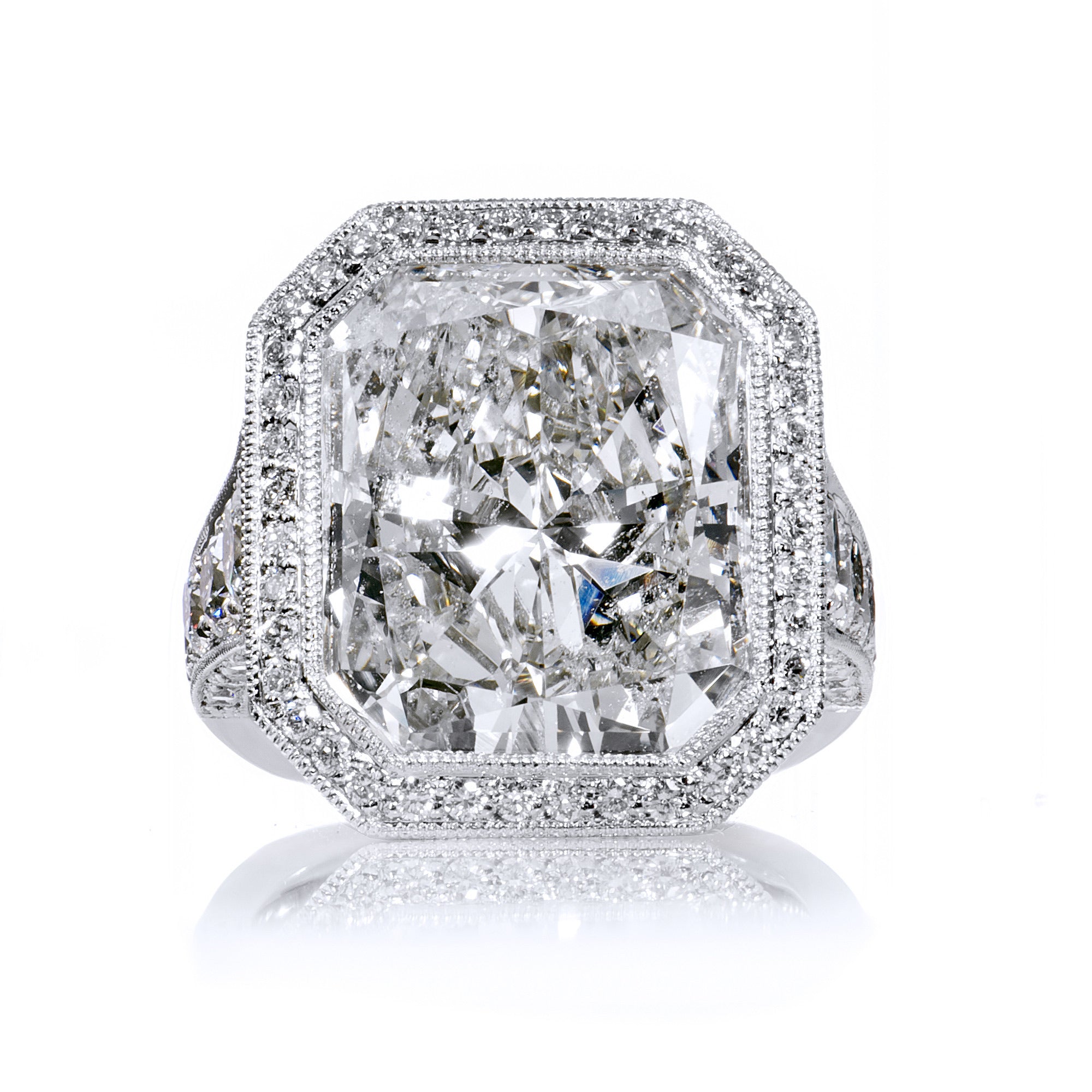Large Cushion Cut Diamond Engagement Rings H&amp;H Jewels