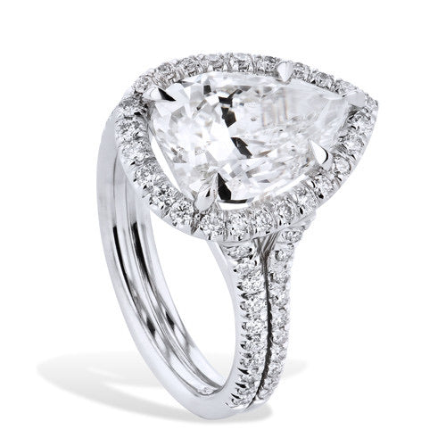 4.01 Carat Pear Shaped Diamond Ring - Alternate View 1