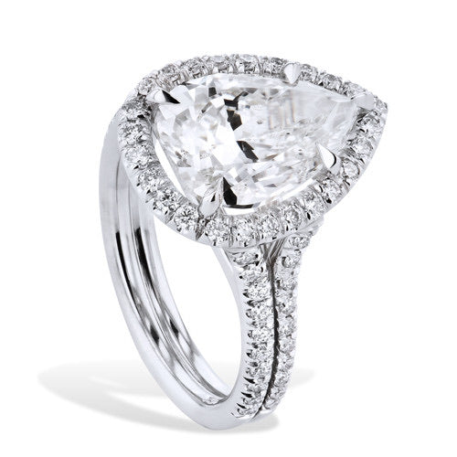 4.01 Carat Pear Shaped Diamond Ring Rings H&H Jewels