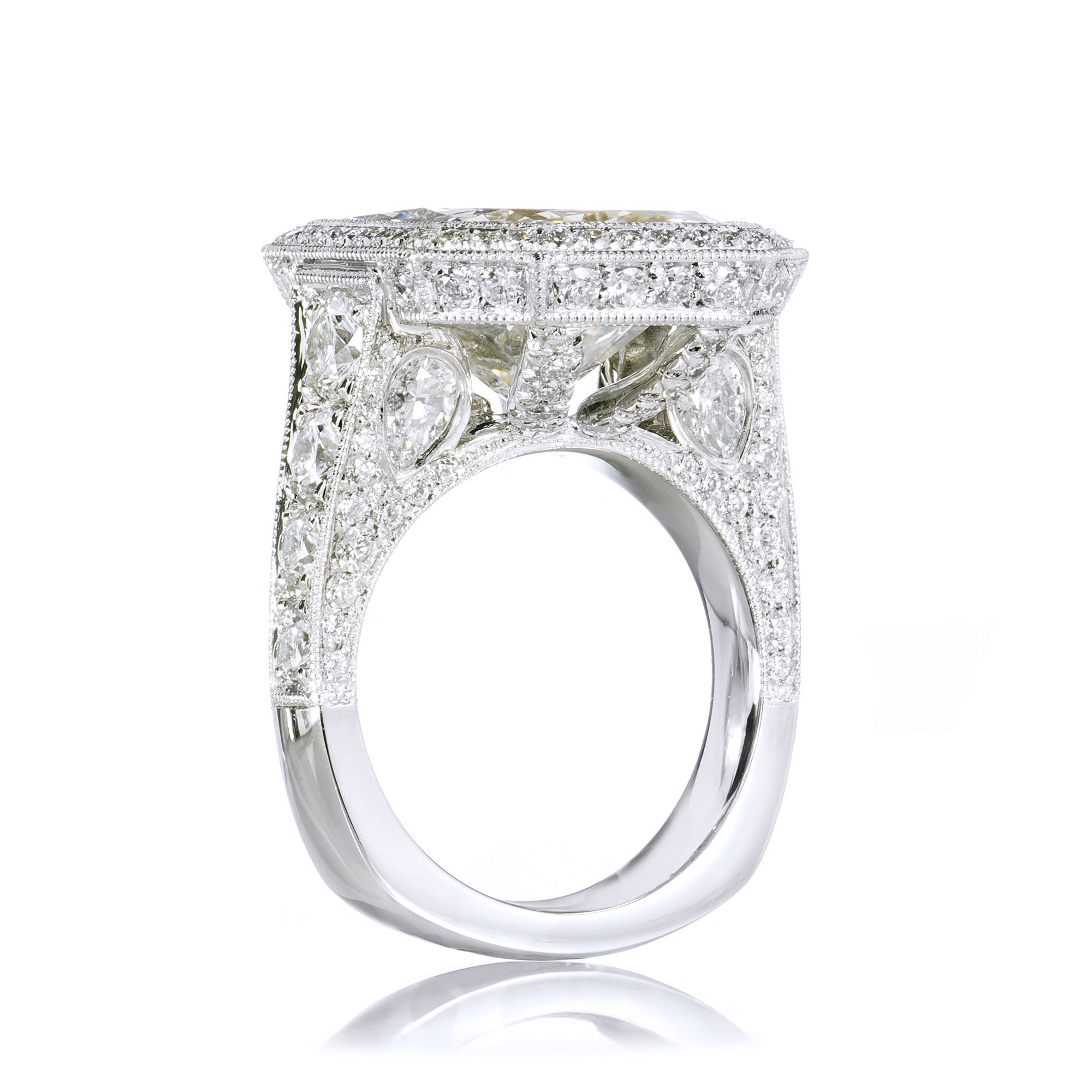 Large Cushion Cut Diamond Engagement Rings H&amp;H Jewels