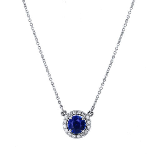 1.00 Carat Madagascar Blue Sapphire Pendant Necklace Necklaces H&H Jewels