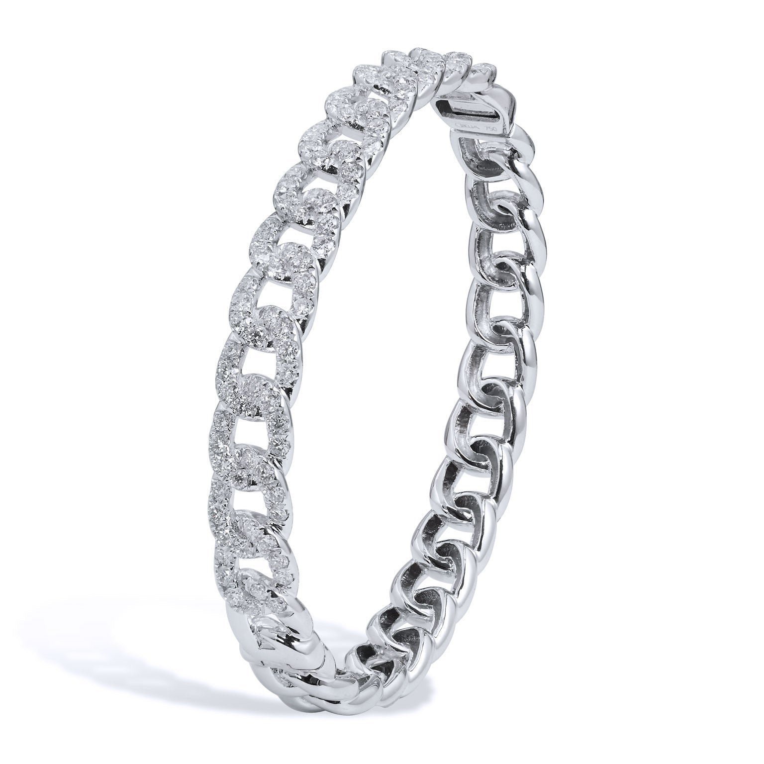 2.79 Carat Diamond Link Bangle Bracelets Curated by H