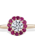 Diamond Ring With Ruby Halo Rings H&H Jewels