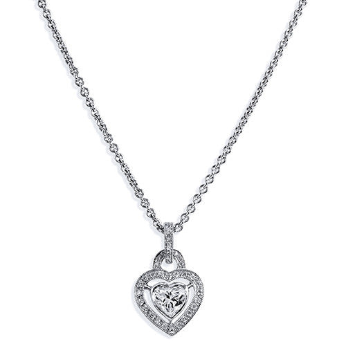 0.7 Carat Heart-Shaped Diamond Pendant Necklaces H&H Jewels
