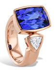 Rose Gold Blue Topaz And Diamond Ring Rings H&H Jewels
