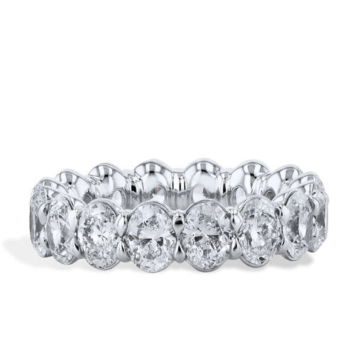5.01 Carat Oval Diamond Eternity Band Ring Rings H&H Jewels