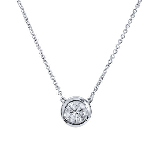 1.04 Carat Bezel Solitaire Pendant Necklace Necklaces H&H Jewels