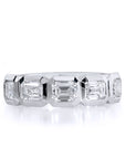 Bezel-Set Emerald Diamond Band Ring Rings H&H Jewels