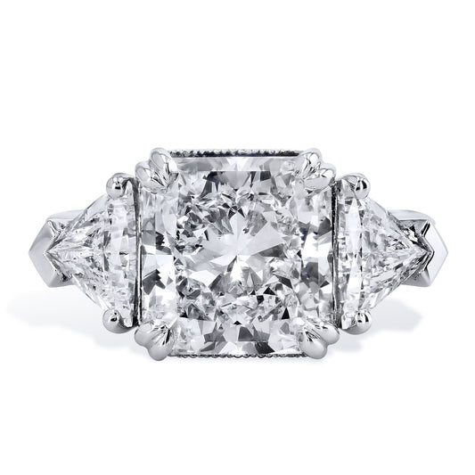Square And Trillion Diamond Engagement Ring Rings H&H Jewels
