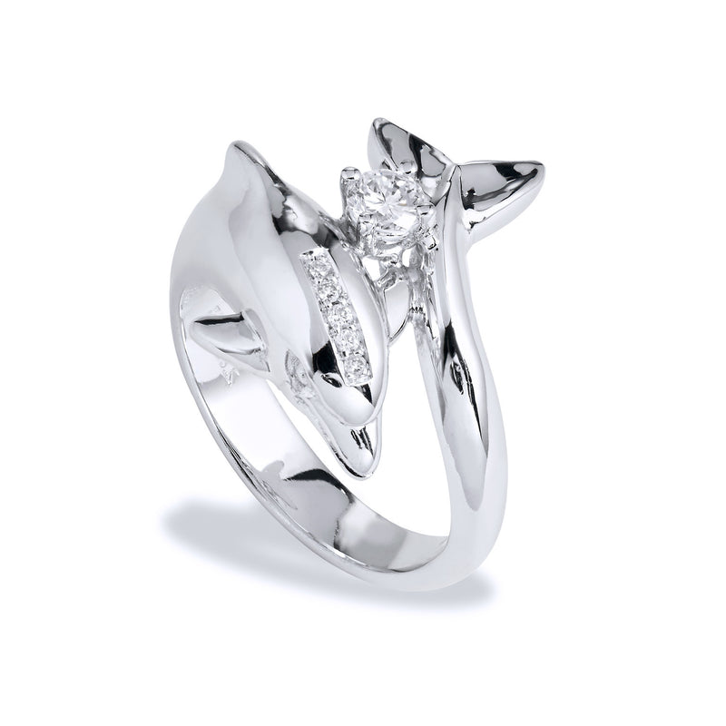 Diamond Dolphin Ring Rings H&H Jewels