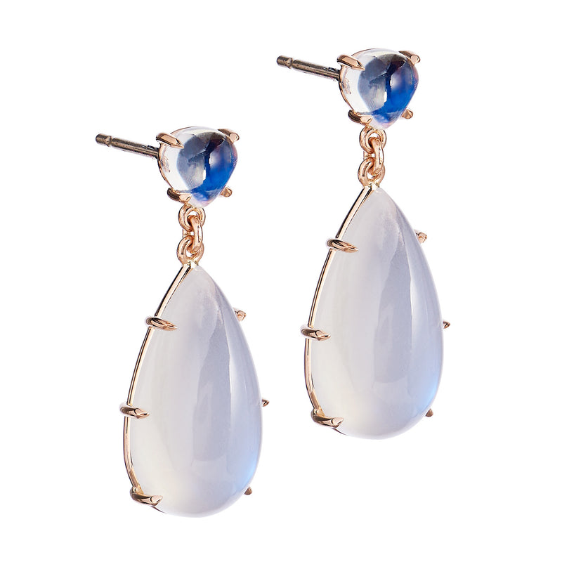 Geometric Moonstone Drop Earrings Earrings H&H Jewels