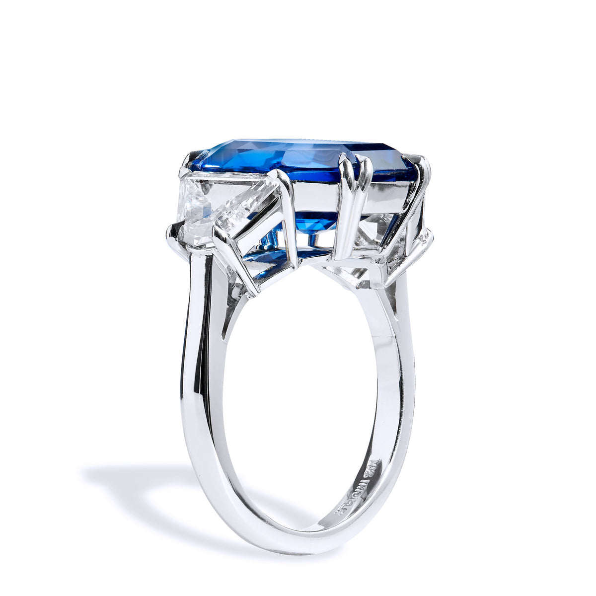 Octagon- Shaped Blue Sapphire And Diamond Ring - Alternate View 4