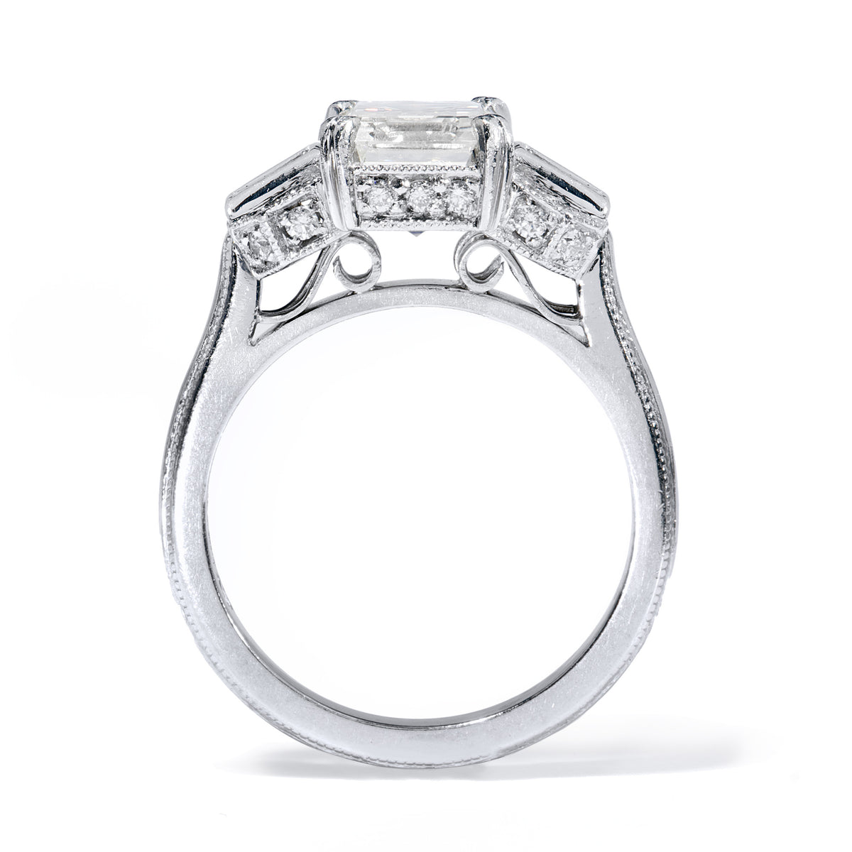 Prong And Bezel-Set Diamond Engagement Ring - Alternate View 2