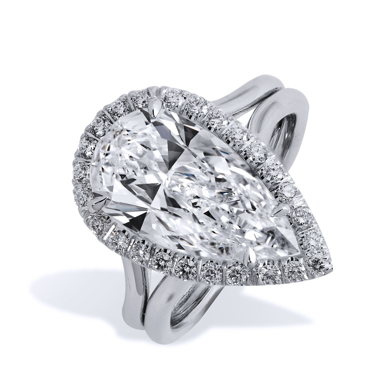 Pear Shaped Diamond Engagement Ring Rings H&amp;H Jewels