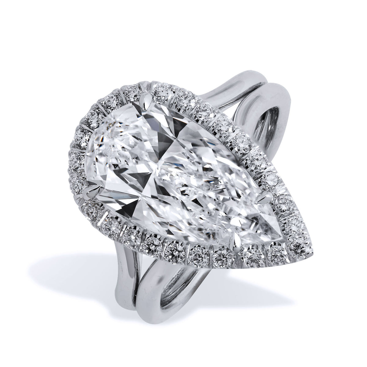 Pear Shaped Diamond Engagement Ring - Alternate View 1