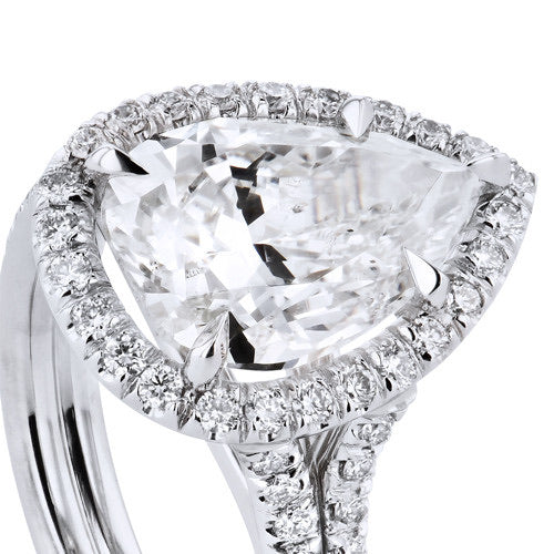 4.01 Carat Pear Shaped Diamond Ring Rings H&amp;H Jewels