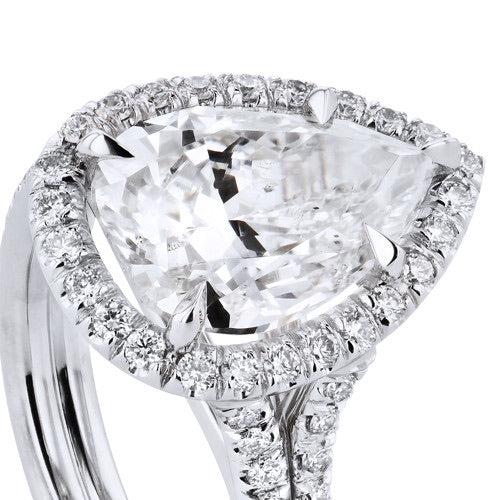 4.01 Carat Pear Shaped Diamond Ring - Alternate View 2