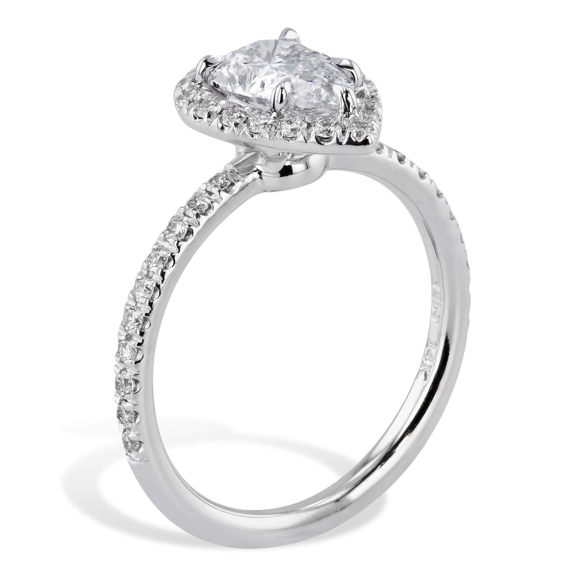 Pear Shaped Diamond Engagement Ring - Alternate View 1