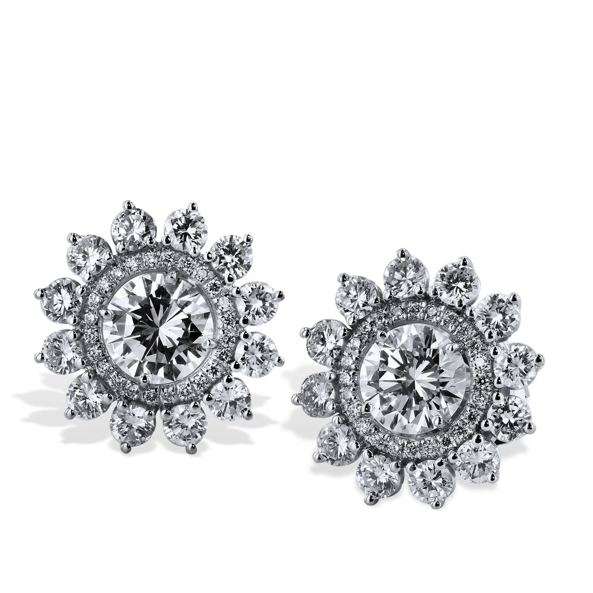 Ornate Diamond Stud Earrings Earrings H&H Jewels
