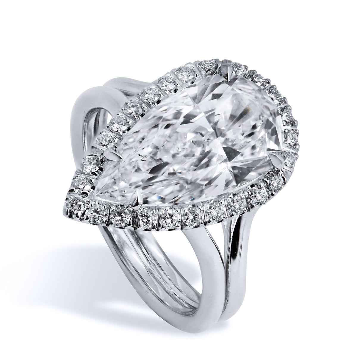 Pear Shaped Diamond Engagement Ring - Alternate View 2