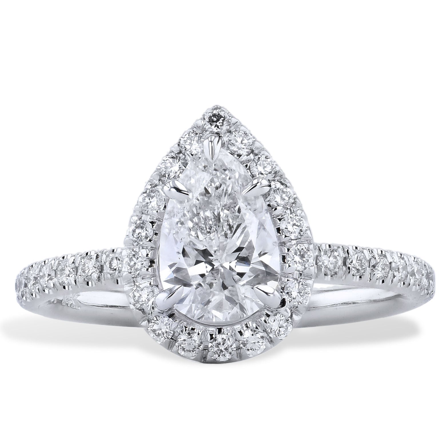 Pear Shaped Diamond Engagement Ring Rings H&amp;H Jewels