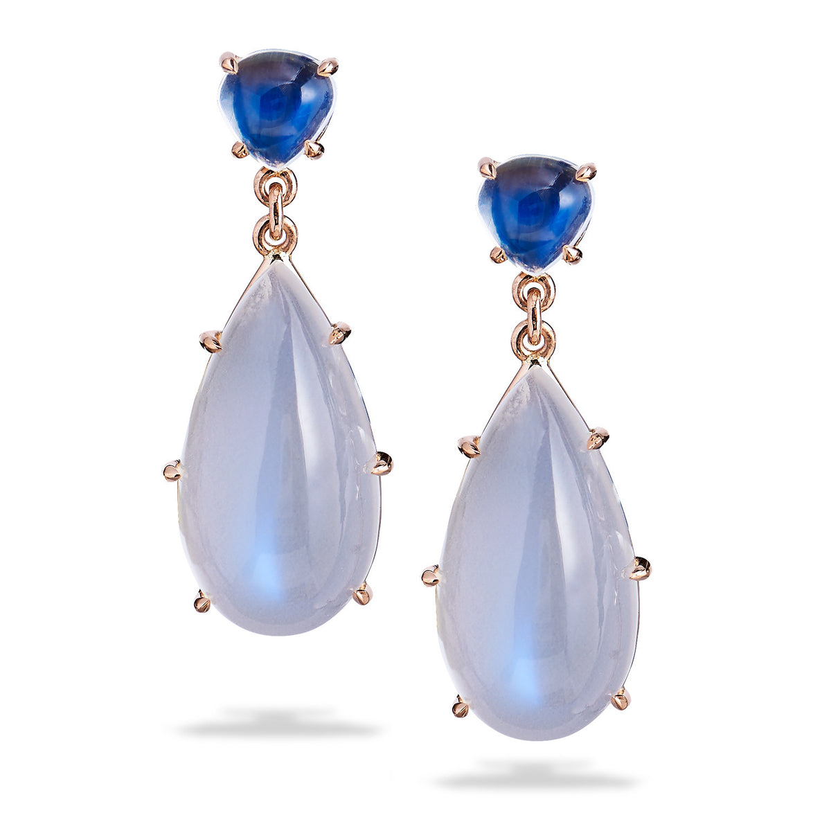 Geometric Moonstone Drop Earrings Earrings H&H Jewels