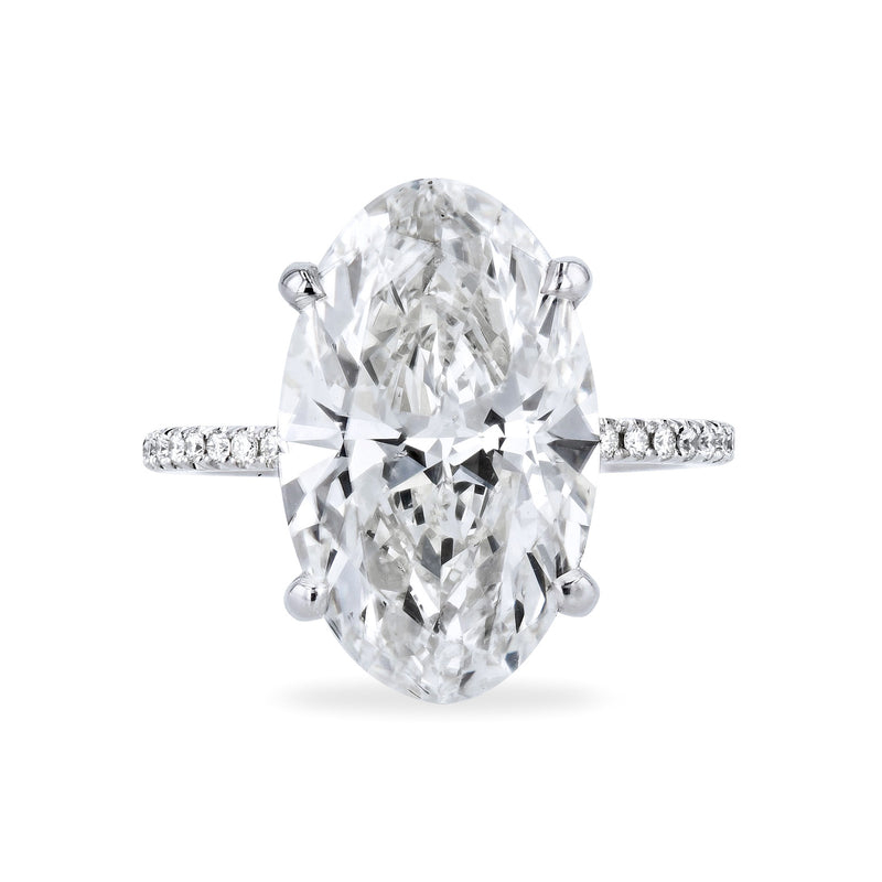 Oval Cut 8.47ct Diamond with Micro Pave Design Ring Engagement Rings H&H Jewels